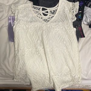 White lace shirt